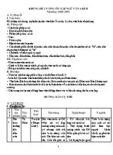 Khung đề cương ôn tập Ngữ văn 6 - Học kì II - Năm học 2018-2019